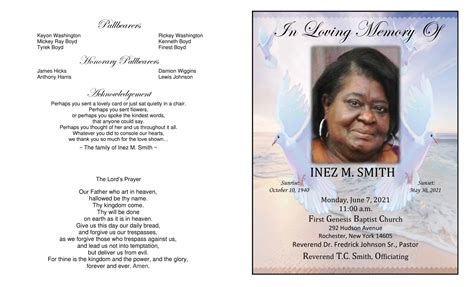 Free Printable Memorial Card Templates [Word] Front And Back