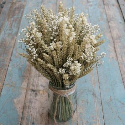 Boho Purity Jam Jar Posy The Artisan Dried Flower Company Fradswell