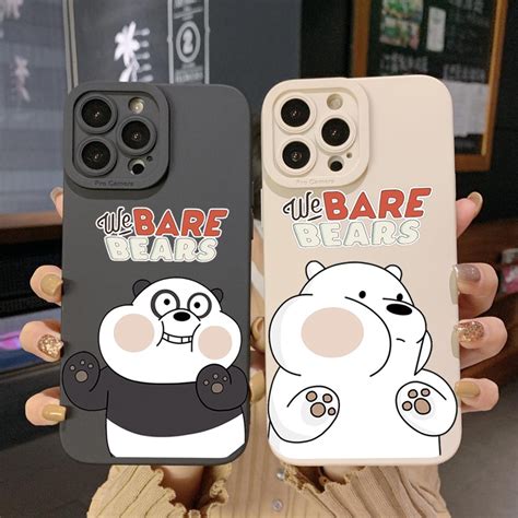 For Infinix Hot S I Play Smart Plus X Cute We Bare Bears Square Edge Cover Full