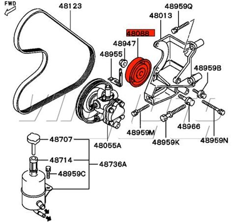 Viamoto Mitsubishi Car Parts Power Steering Tensioner Pulley