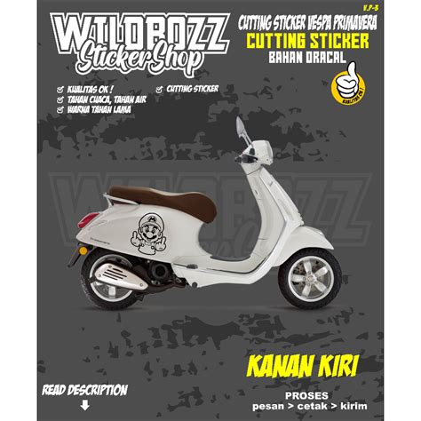 Jual Cutting Sticker Vespa Primavera SUPER MARIO V P 3 Wildbozz