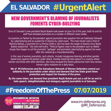 #UrgentAlert EL SALVADOR / New government’s blaming of journalists