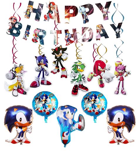 Buy Party Supplies Sonic Birthday Decorations Sonic The Hedgehog Balloons Hedgehog Birthday