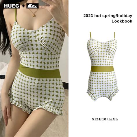 Ins Hot Spring Bathing Suit Women S Style Pure Desire Wind One Piece Flat Angle High