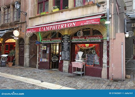 Traditional Bouchon Restaurant In Vieux Lyon France Editorial Photo