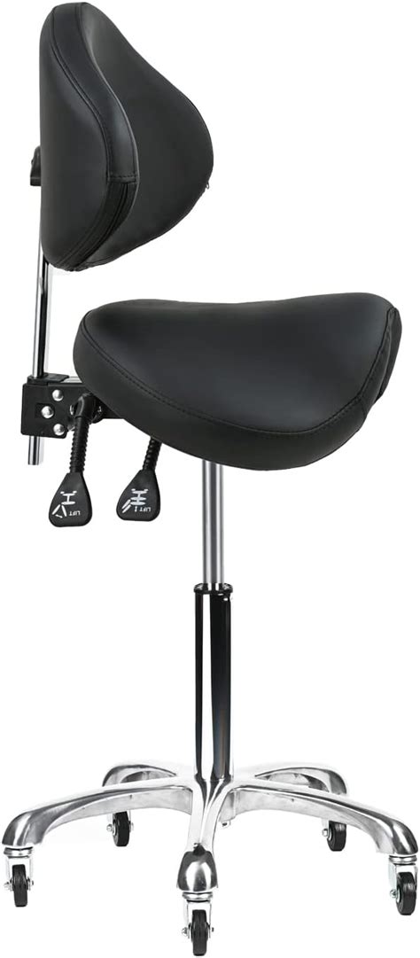 Buy Cadiario Saddle Stool Rolling Chair With Back Support Swivel