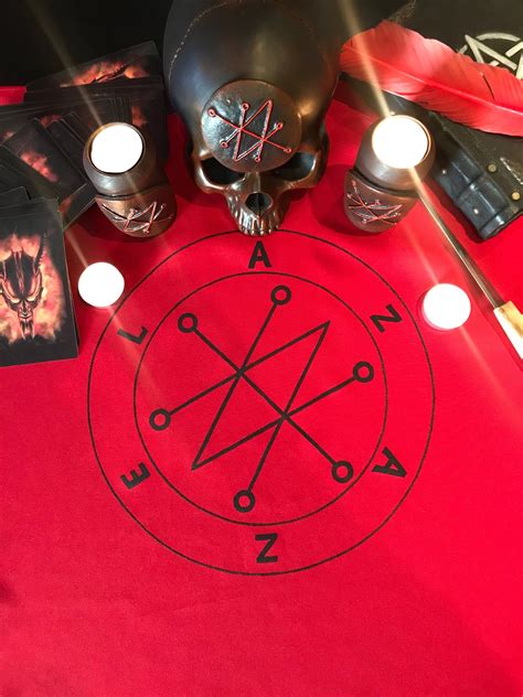 Handmade tablecloth for your altar. ️Azazel candlestick ⤵️ https://www ...