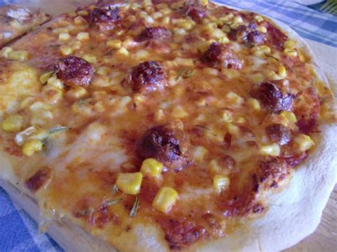 Receta De Pizza De Maíz Y Chorizo