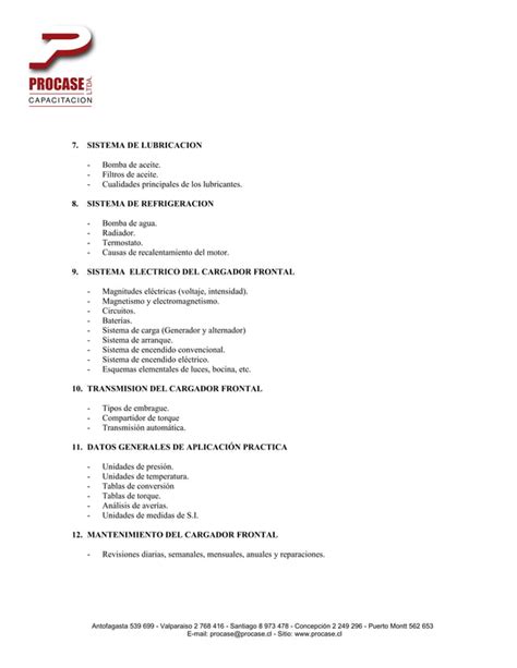 Curso mei 533 operación y mantenimiento preventivo de cargadores