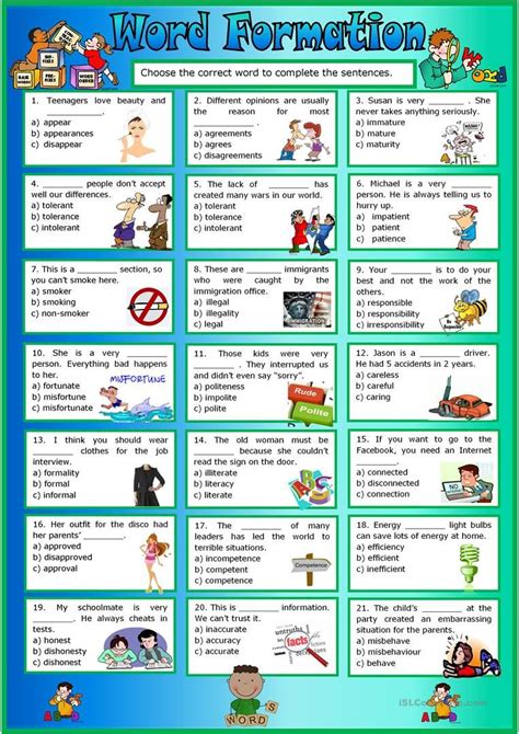 Word Formation Worksheet Free Esl Printable Worksheets Made By