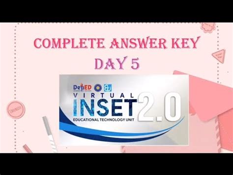 DepEd VINSET 2 0 DAY 5 Complete Answer Key YouTube