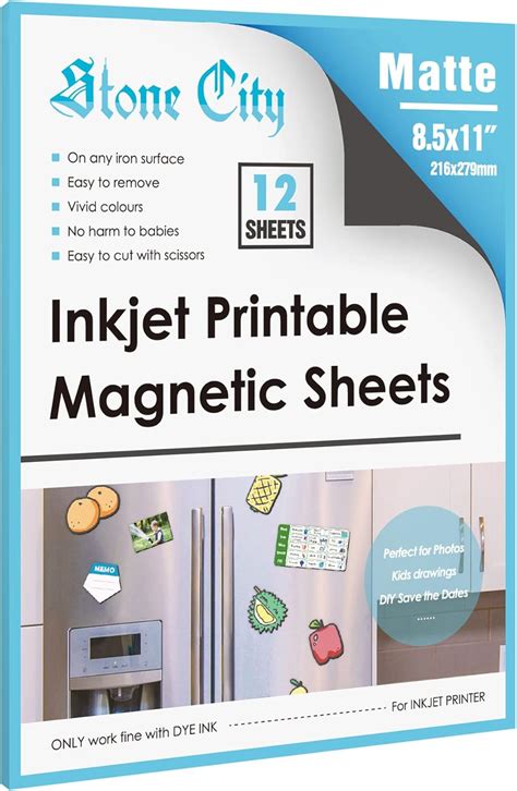 Stone City Magnetic Sheets Printable Matte Paper Mil Thick For Inkjet