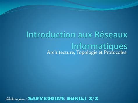 PPT Introduction aux Réseaux Informatiques PowerPoint Presentation