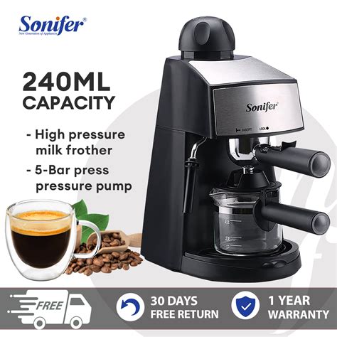 Sonifer Steam Espresso Machine With Milk Frother 1 4 Cup Expresso