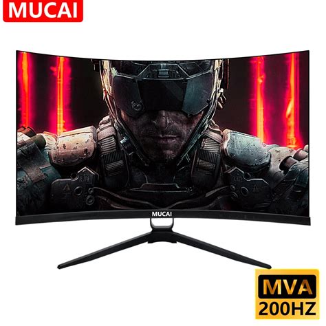 Mucai 27 polegada monitor 165hz curvado 16:9 mva 200hz fhd desktop led ...