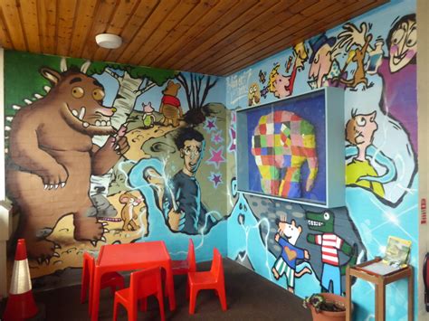 colourful characters   library love  mural   flickr