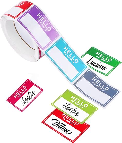 Name Stickershello My Name Is Stickers8 Colors 400