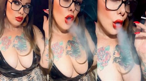 Super Slims Menthol Smoking Goddess In Vinyl And Snake Print Lady Smoker Milf Clips4sale