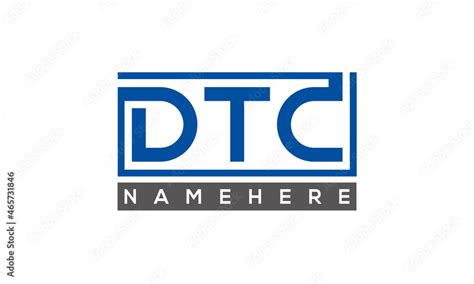 DTC Letters Logo With Rectangle Logo Vector Stock Vector | Adobe Stock