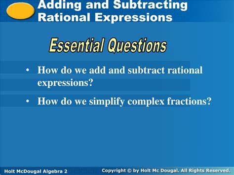 Ppt Adding And Subtracting Rational Expressions Powerpoint