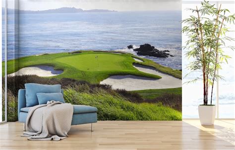 Golf Wall Mural Pebble Beach 2 Muraledesign Etsy