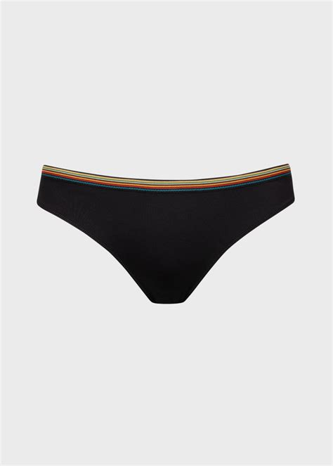 Women S Black Signature Stripe Trim Bikini Bottom