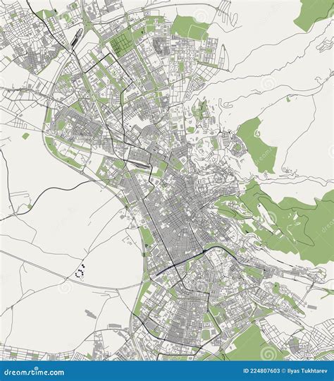 Stadtplan Von Granada Spanien Stock Abbildung Illustration Von