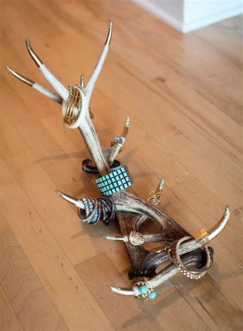 Glittery Antler Jewelry Display Cool Idea Furniture And Decor