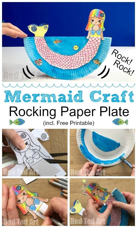 Magical Rainbow Mermaid Craft With Free Craft Printable Ocean