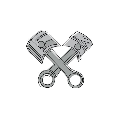 continuous   drawing  crossed piston icon advertises repair