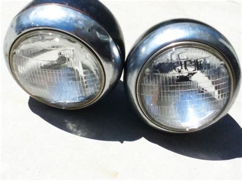 Sell FORD HEADLIGHTS BLC LAMP J LARGE GLASSS LENS PAIR Vintage Antique Hot Rod In Spring