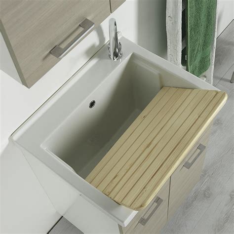 Vasca Lavatoio In Ceramica 60x50 Reno Con Mobile Beige