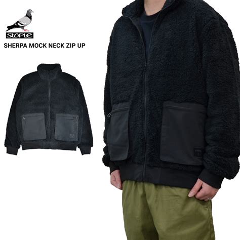 Staple Sherpa Mock Neck Zip Up Jacket