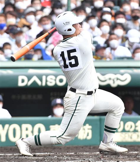 【甲子園】二松学舎大付の1年生4番・片井海斗が1号、聖地初安打「次もチャンスで強い打撃を」 高校野球夏の甲子園写真ニュース 日刊スポーツ