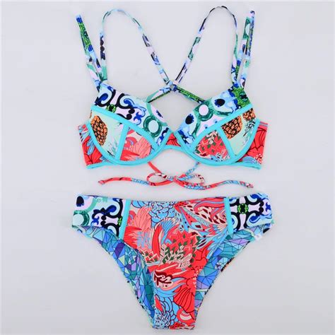 Nodelay New Sexy Bikinis Women Swimsuit Fruit Print Bikini Set