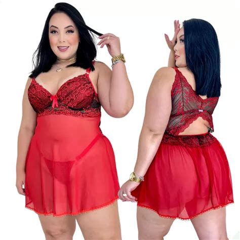 Camisola Plus Size Sexy Lingerie Sensual Bojo Frete Grátis Parcelamento sem juros