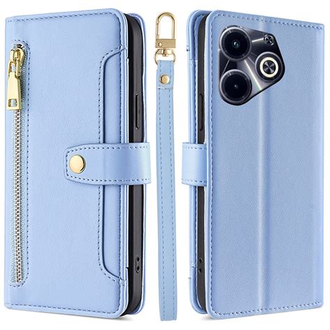 Etui Z Klapk Do Infinix Hot I Wallet Zipper Pocket Niebieskie