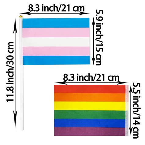 Sosolong Pack Gay Pride Stick Flags Gay Pride Flag Banner Rainbow Small Mini Flag