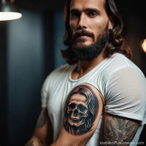 Jesus Christ Skull Tattoo Art Stable Diffusion Online