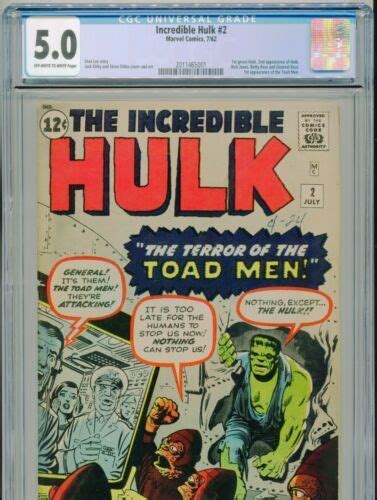 Marvel The Incredible Hulk St Appearance Green Hulk Cgc Ow