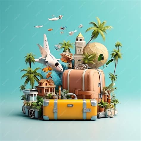 Premium Photo | Travel background composition Ai generative