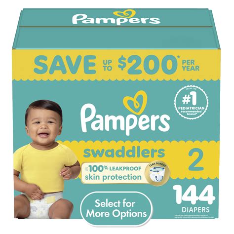 pampers swaddlers baby diapers size   count select