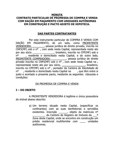 Modelo Contrato Particular De Compromisso De Compra E Venda Vários Modelos