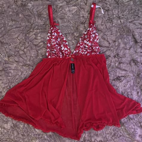 Daisy Fuentes Babydoll Lingerie Really Vibrant Red Depop