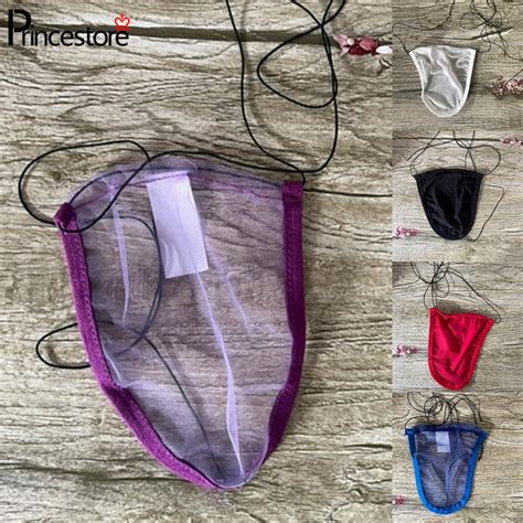 Mens Sexy Lace Up Pouch G String See Through Thin Bikini Thong Briefs Underwear Shopee Singapore