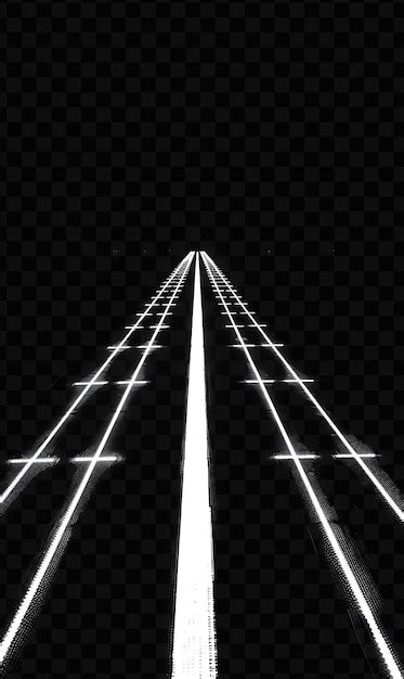 Psd Runway Lights With Guided Beams Bright White Evoking Airport