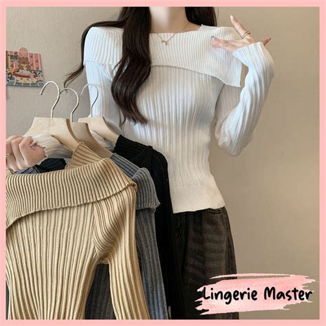 Jual LINGERIE MASTER T Rajut Knit Blouse Atasan Wanita Impor Shopee Indonesia