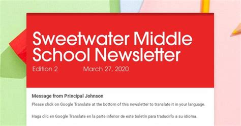 Sweetwater Middle School Newsletter Smore Newsletters