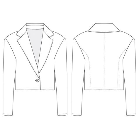 Premium Vector Single Button V Neck Long Sleeve Short Blazer Jacket