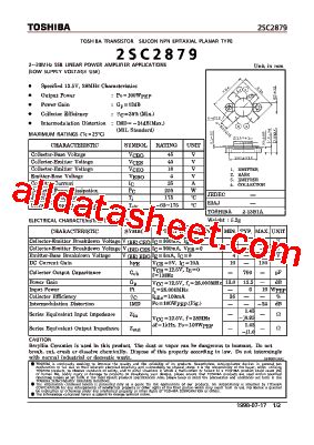 2SC2879 Datasheet(PDF) - Toshiba Semiconductor